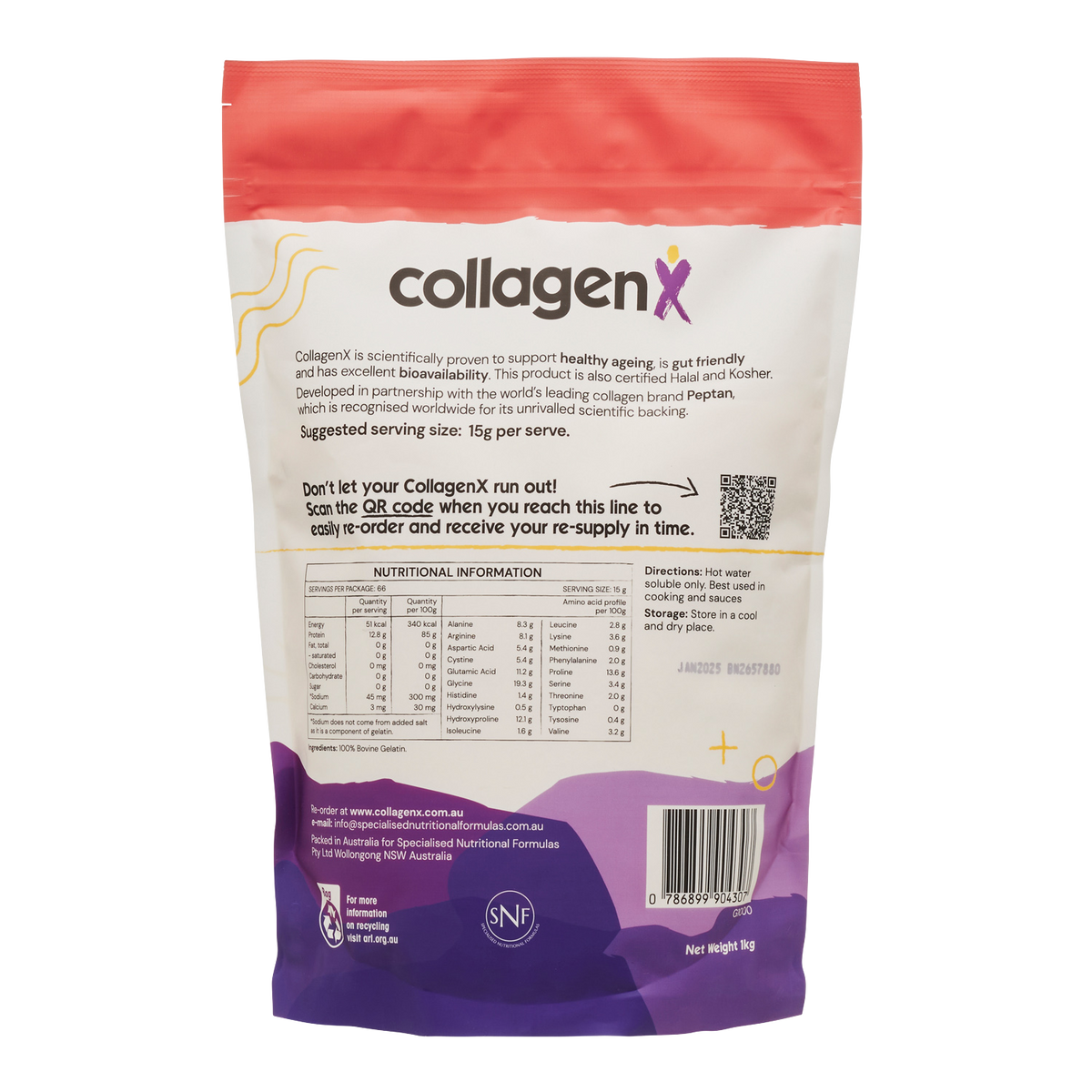 Grass Fed Australian Bovine Gelatin Powder CollagenX