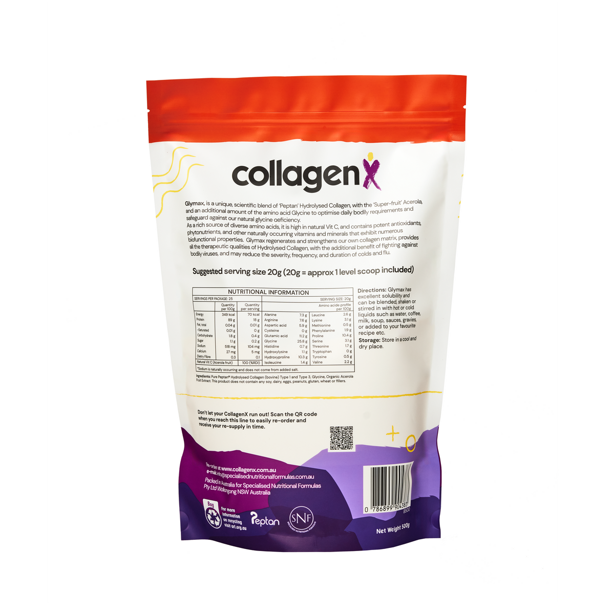 Glymax Hydrolysed Collagen Powder Supplement | CollagenX